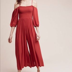 Anthropologie Roya Open Shoulder Jumpsuit
